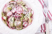 Colorful Crudites for your Next Outdoor Party -  pickled cucumbers